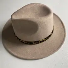 Stylish C.C Tan Fedora with Leopard Band