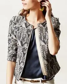 Anthropologie - Hei Hei Faifo Textured Jacket in Blue & Cream