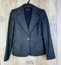 Anne Klein Suit Size 2P Black Jacket w/Turn Clasp Closure Lined w/Should…