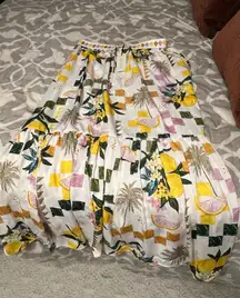 Lemon and pink long  maxi skirt 