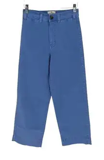 Marine Layer Bridget Slim Wide Leg Crop Pants‎ Cornflower Blue Women size 0