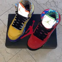 Nike Air Jordan 5 Retro SE GS CZ6415-700 "What The" Shoes Size 5Y /M W 6.5