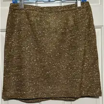 Apt. 9 Women's A-Line Gold Khaki Sparkle White Specks Lined Mini Skirt Size 8