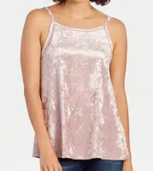 ALLISON JOY EVEREVE Cori Velvet Tank Blush Light Pink Velour Sleeveless Preppy M