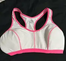 Danskin neon pink/white sports bra , padding is not removable