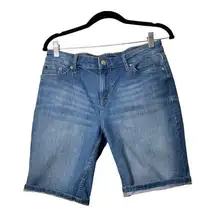 Calvin Klein Jean Shorts Jorts Women 8 Medium Wash Denim Modest Stretch Capsule