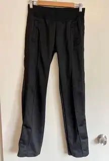 athletic dept black straight leg zip ankle pants size small