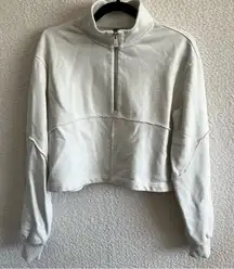 Sweaty Betty Women’s Revive Half Zip Top Lily White Crop Size‎ 6 / Small