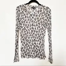 Express Sheer Leopard Print Thin Sweater Top Size Small