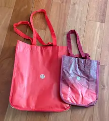 lululemon athletica Vibrant Red and Purple Tote Set