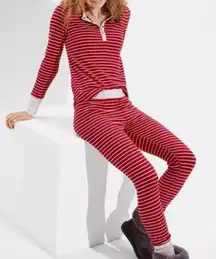 American Eagle | red and white pajama set | size M