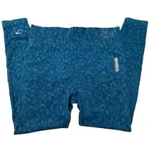 Gymshark Adapt Animal Seamless Leggings Size XL Blue Cheetah Print Compression