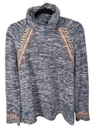 THML Blue/Gray Turtleneck Sweater Women's Size Medium