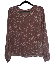 202. Pink & White Polka Dot Blouse – Size Large