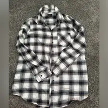 Free Press Black and Gray Plaid Casual Shirt