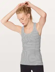 Lululemon Swiftly Tech Racerback Black & White Stripe Athletic Tank 6