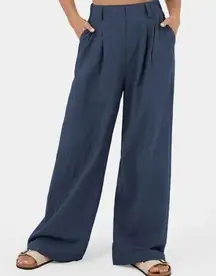 Halara High Waisted Pocket Wide Leg Palazzo Pants in Insignia Blue Size XS NWT