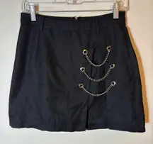Hot Topic Skirt Mini‎ Black Chain Cut Out Goth Emo Punk Rock Womens Medium