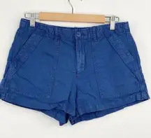 Gap  Blue Cotton Blend Utility Cargo Shorts Women's Size 6 Tall 6T