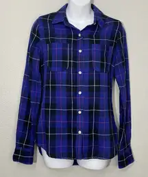 Mossimo  Multicolor Blue Black Plaid Fall Flannel Woman’s Size XS/TP