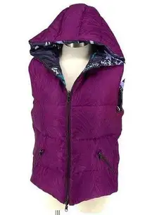 Emilio Pucci 17YC10 Reversible Hooded Puffer Vest Size 8 Fuchsia And Floral Prin