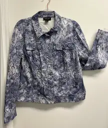 Focus 2000 Blue Snake Print Jean Jacket