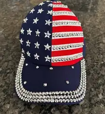NWOT American Flag Stars and Stripes Studded Red/White/Blue Fourth of July Hat