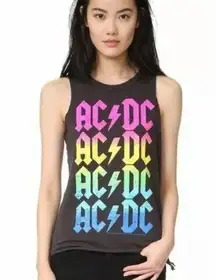 Chaser NWT  AC/DC rainbow graphic tee tank top sz L