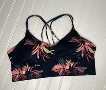 JoyLab Women's Black & Pink Floral Sports Bra Size XL