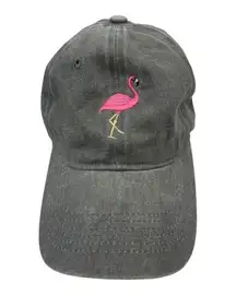 Flamingo Embroidered Blue Dad Hat Unisex Adjustable Baseball Cap