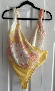 Intimately‎ Free People Medium Marigold Yellow Cotton Sweet Thing Bodysuit NEW