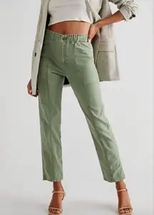 MOTHER The Springy Ankle Pants Jeans High Rise Straight Leg in Green Bay size 25