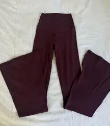 Aerie Offline Burgundy Flared Leggings