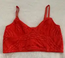Women’s Small Intimately Free People Blood Orange Lace Longline Bralette