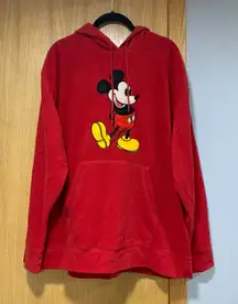Disney Mickey Mouse Women's Red Fleece Hoodie Sweatshirt - Size 2X