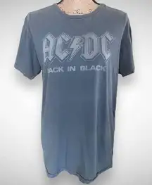 ORIGINAL RETRO BRAND BLACK LABEL Unisex Gray ACDC Back In Black T-Shirt | EUC