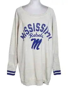 Touch Stadium Gray Ole Miss Rebels Oversized Pullover Tunic Size Large
