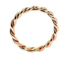 Heart Diamond Shop Gold Cable Twist Zinc Alloy Women’s Ring