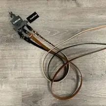 NWT BEBE Large Size 3 Pack Belts Black Brown Leopard Print