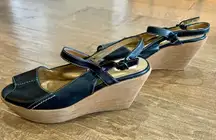 Kenneth Cole Reaction Women’s Wedge Platform Strappy Sandal Black Size 7