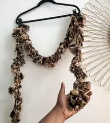 RARE Black Brown Y2K Cheetah animal Whimsygoth gothic tassel ruffle boho hippie indie Fairy scarf #festival #y2k Cottagecore