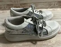 Juicy by juicy couture womens silver sequin white sneakers sneakers shoes size 9