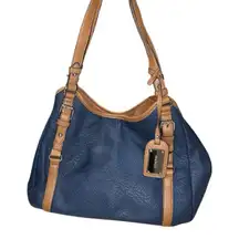 Nine west Stylish Blue and Tan Handbag