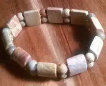 Rainbow Picasso Stone Tanker Stretch Bracelet (6 to 7 Inch)