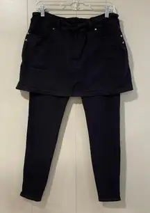 Athleta Black Skirted Leggings XL Activewear Skort Pants