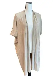 Ted Baker London Womens Sweater Cardigan Short Sleeve Dolman Open Beige Solid M