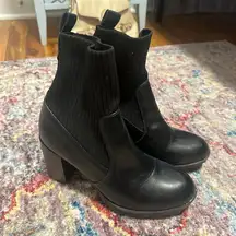 Black heel sock boots