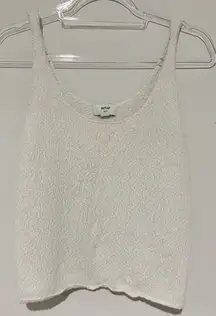 Aerie crochet sweater tank top ivory off white size medium