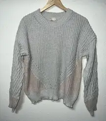 Hem & Thread 100% Polyester Kit Women’s‎ Sweater Gray & Pink