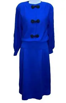 Vintage Ciao Ltd. Pure New Wool Bow Dress 10